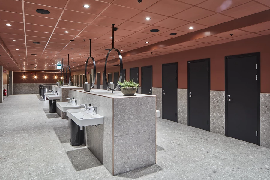 Ecophon Focus A akusticke panely na strop wc