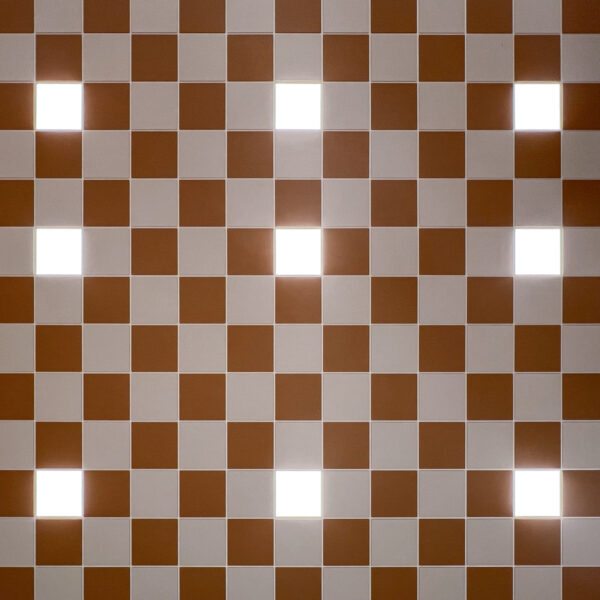 Šachovnicový dizajn stropu